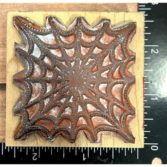 2005 Rubber Tree Stamps Spider Web Wood mounted Rubber Stamp #41-49 - Picture 2 of 6